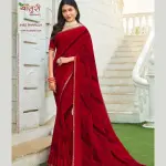 Bansuri 8482 Georgette With Patta Maroon Saree